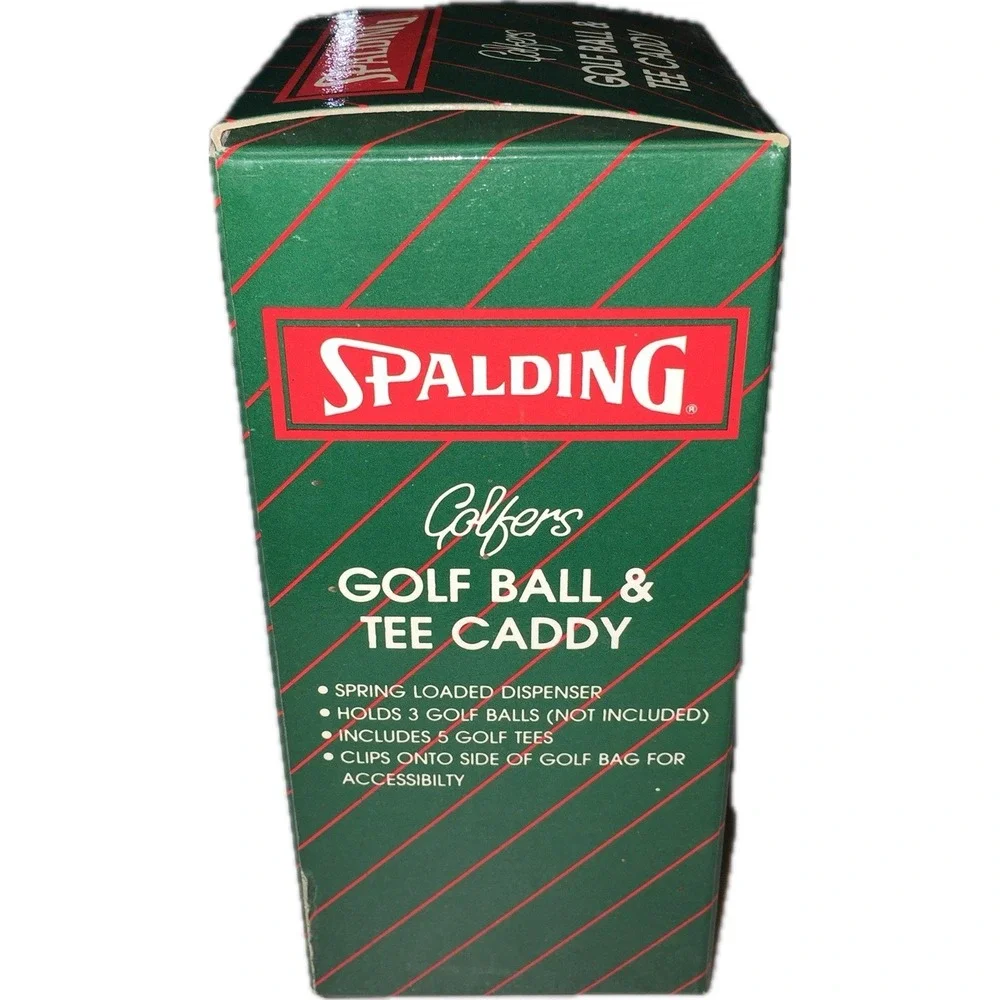 Spalding Golfers Golf Ball & Tee Caddy Vintage Spring Loaded Clip On NF77080 NEW